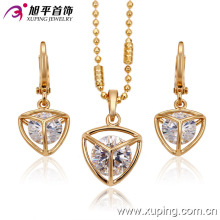 Valentine′s Gift 18k Gold Color Cubic Zirconia Jewelry Set (63125)